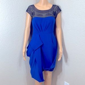 BCBG Evening High Low Blue/ Black Dress Size 6